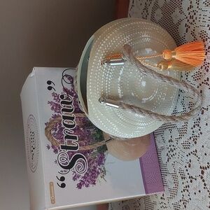 Ceramic Straw Bag Small Planter 6"W×5.5"H Read additional info